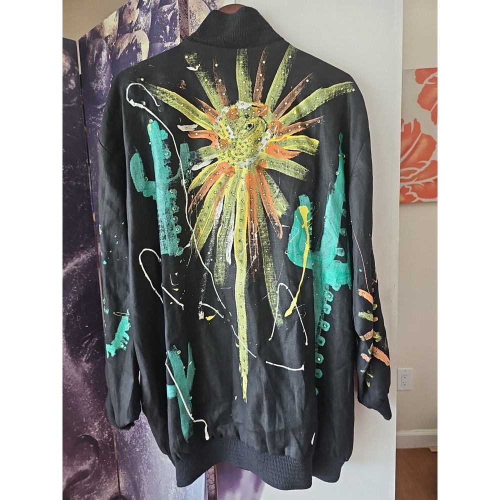 CONCETTA Rafanello ST. MARTIN Snap Button Painted Embellished Jacket 50" Chest - Picture 6 of 9